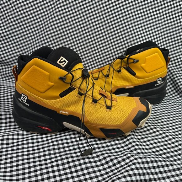 Salomon Cross Hike Mid GTX Boot Hiking Gorpcore Yellow Black Men's 12 - Picture 1 of 7